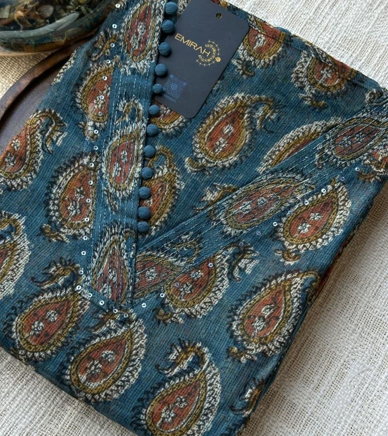 Exquisite Kota Doriya Salwar Suit with Cotton Bottom - Jet Black