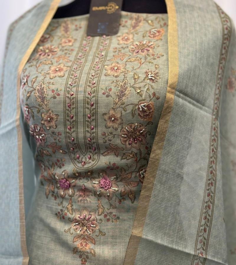 Elegant Silk Chanderi Salwar Suit  - Jet Black