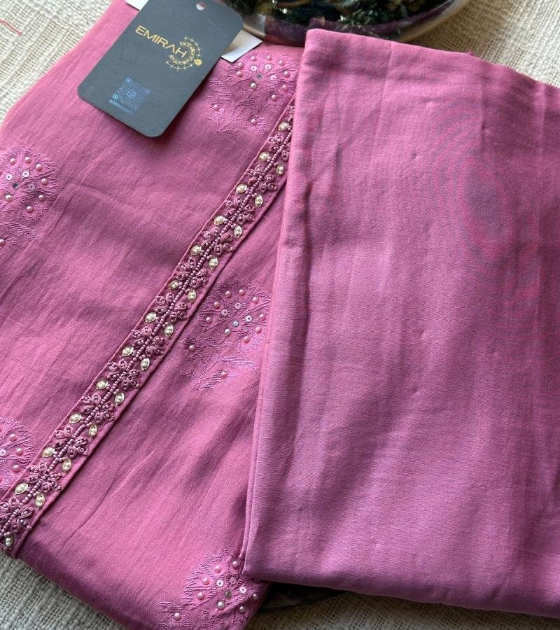 Stylish Chanderi Salwar Suit with Jamdani Weaving  - Jet Black