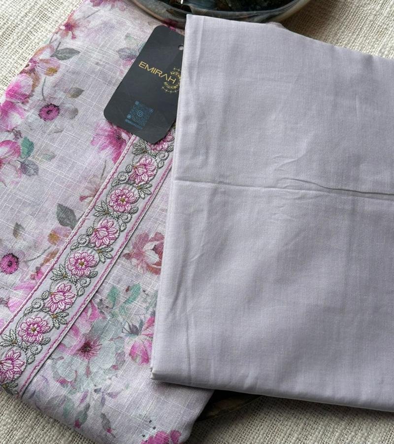 Pastel Floral Cotton Linen Suit - Jet Black