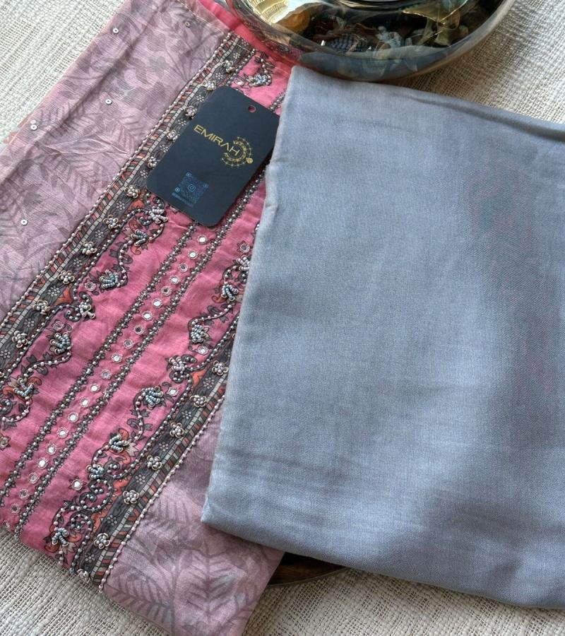 Embellished Chanderi Suit Set - Ruby Red