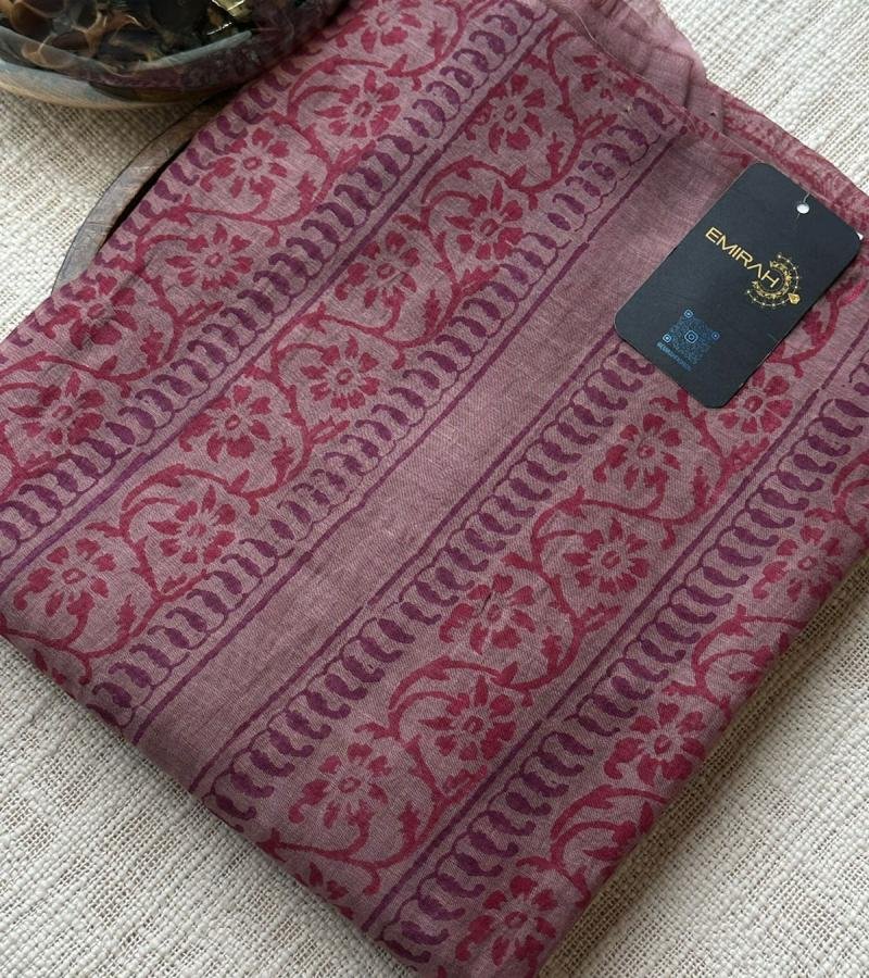 Premium Chanderi Suit with Block Print and Cotton Bottom - Royal Blue