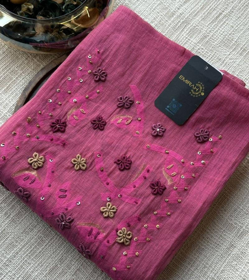 Premium Chanderi Suit with Embroidery and Sequin Work - Jet Black