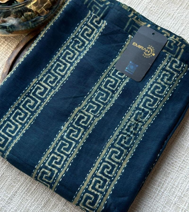 Premium Cotton Unstitched Suit - Ruby Red