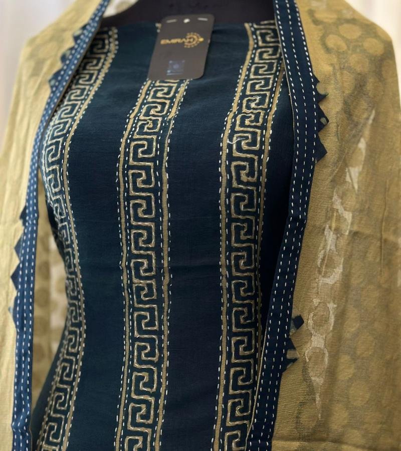 Premium Cotton Unstitched Suit - Ruby Red