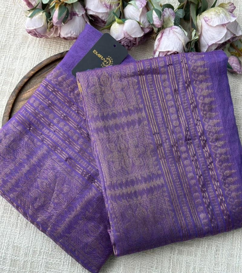 Radiant Handloom Jamdani Suit - Emerald Green