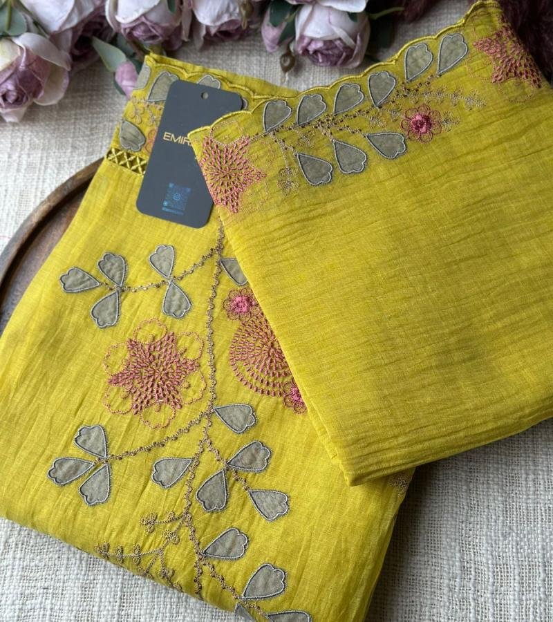 Whimsical Floral Mul Chanderi Suit - Silver