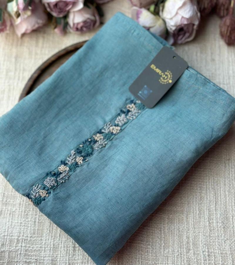 Ornate Floral Chanderi Silk Suit - Ruby Red