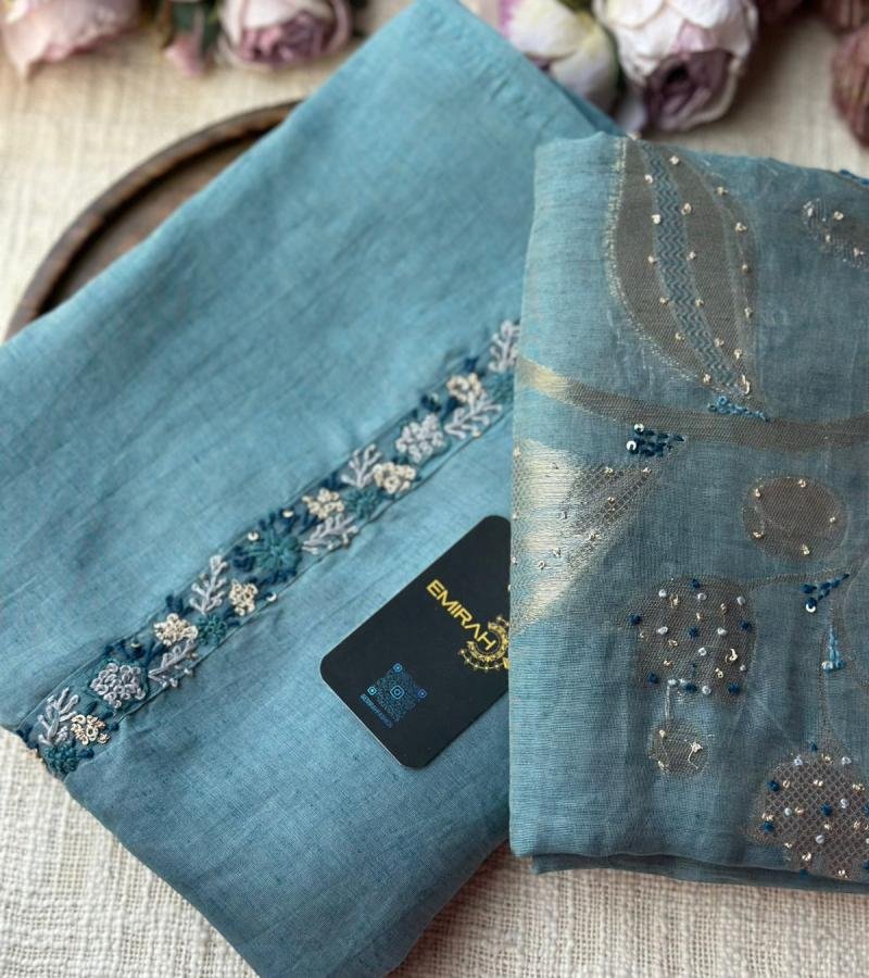 Ornate Floral Chanderi Silk Suit - Ruby Red