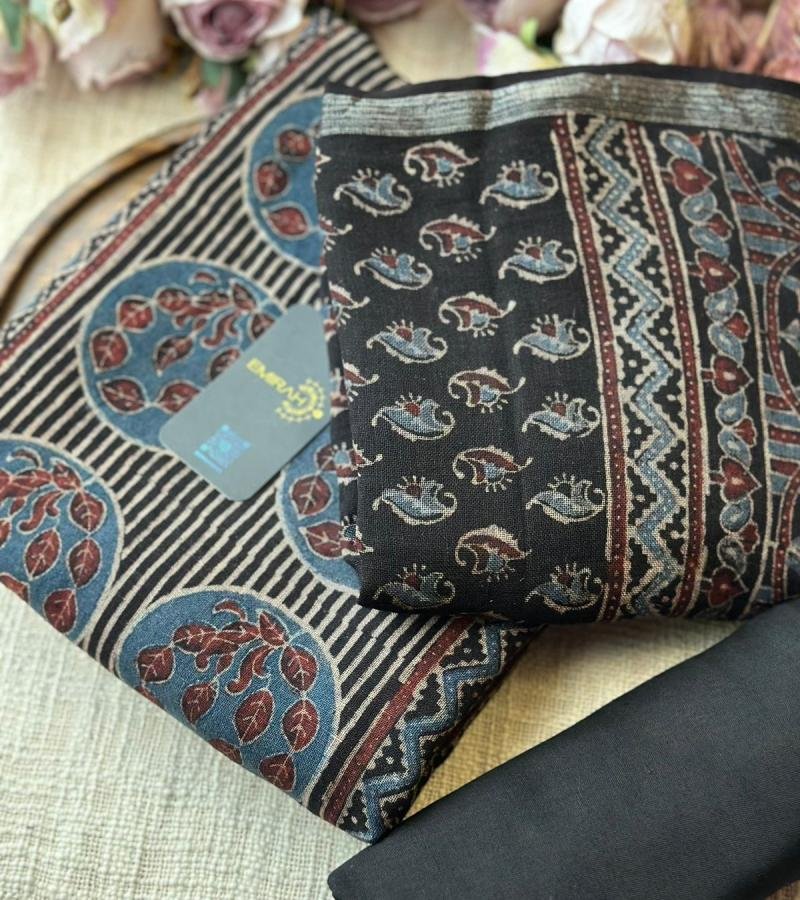 Artisanal Hand-Block Printed Linen Suit - Jet Black