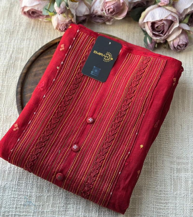 Elaborate Embroidered Mul Chanderi Suit - Gold