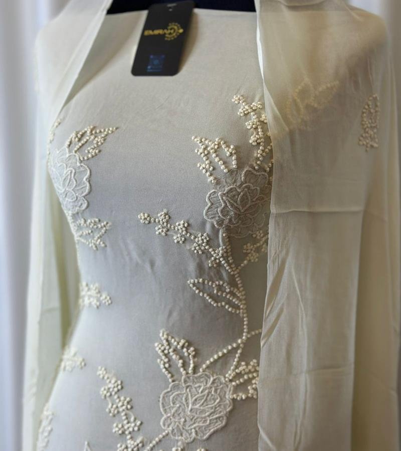 Intricate Embroidered Georgette Suit - Jet Black