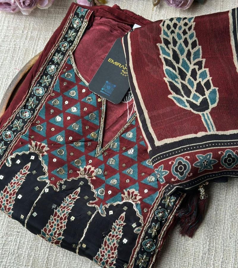 Opulent Embroidered Crepe Silk Suit - Silver