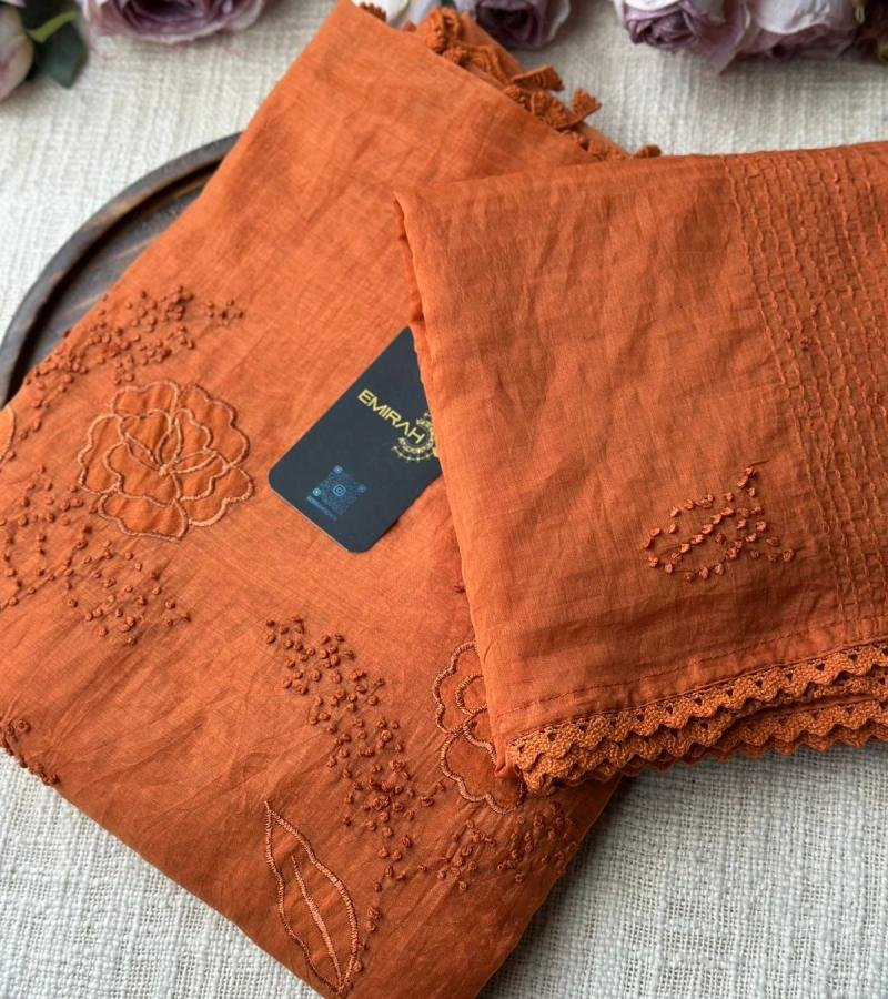 Elegant Mul Chanderi Suit - Ruby Red