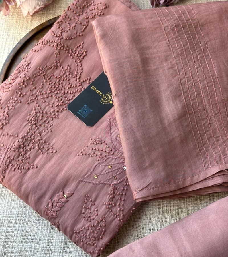 Elegant Handcrafted Mul Chanderi Suit - Royal Blue