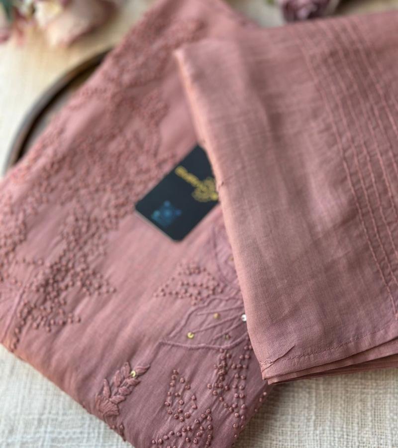 Elegant Handcrafted Mul Chanderi Suit - Royal Blue