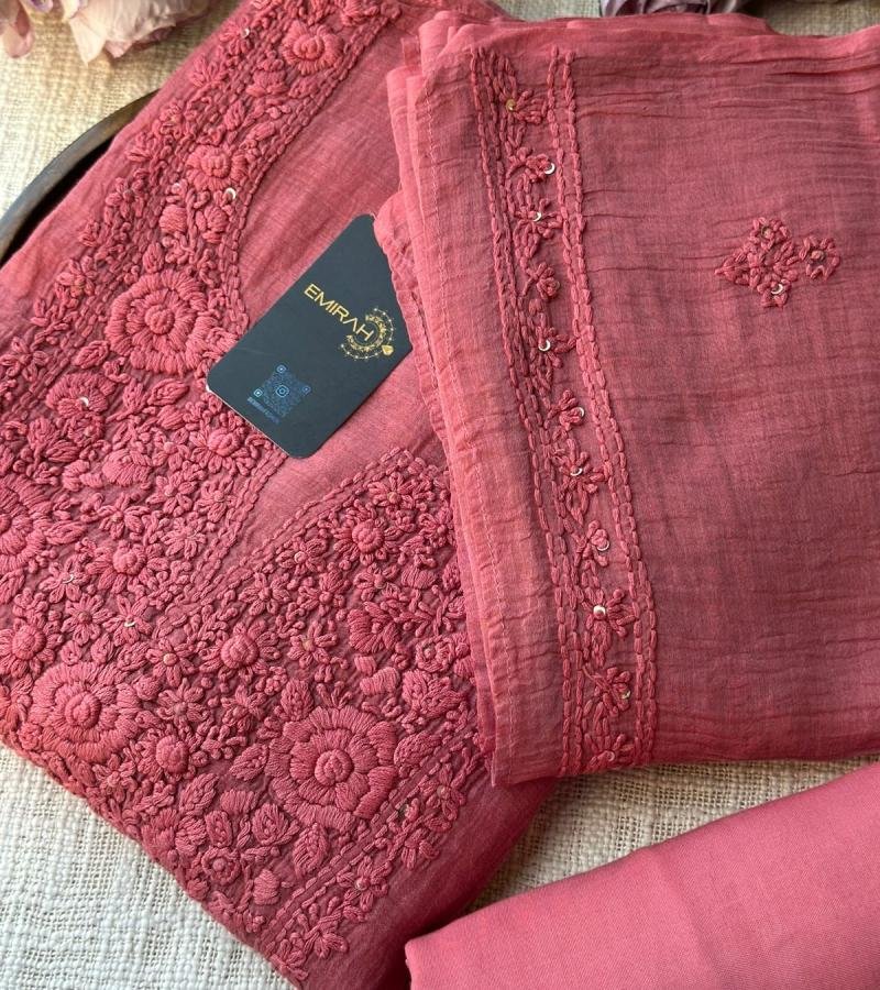 Elegant Mul Chanderi Embroidered Suit - Silver