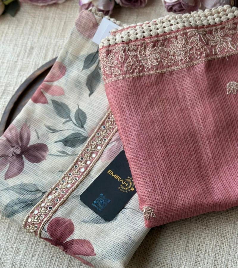 Graceful Kota Silk Suit with Floral Dupatta - Gold