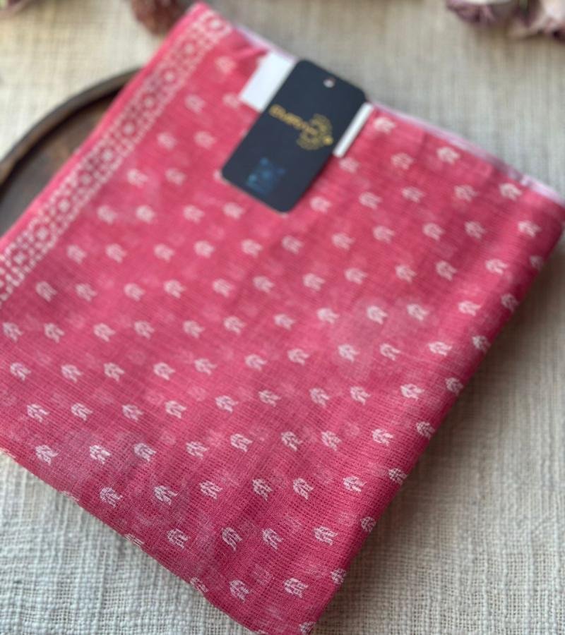 Graceful Printed Kota Doriya Suit - Rose Pink