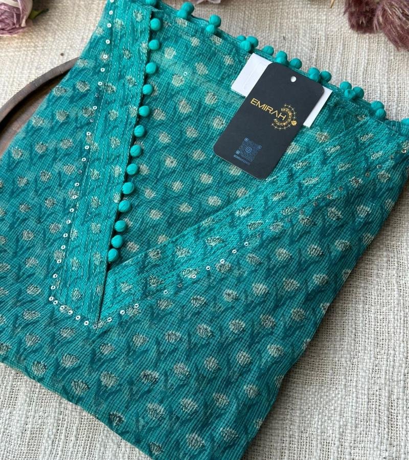 Elegant Kota Doriya Suit with Subtle Floral Weave - Jet Black