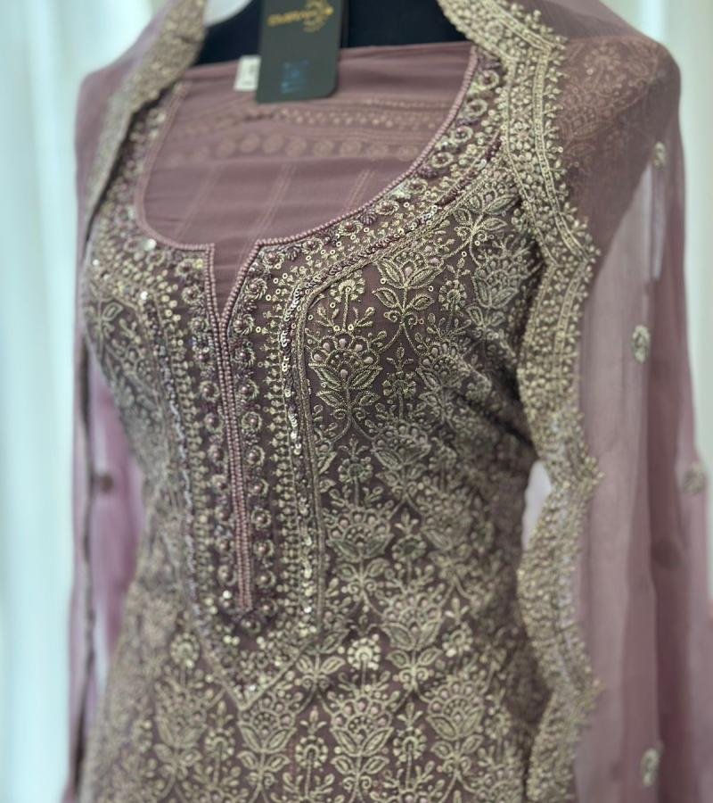 Georgette Suit with Heavy Embellished Work - Emerald Green