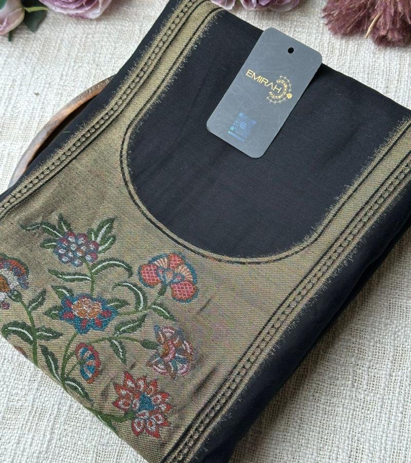 Regal Chanderi Jamdani Artistic Suit - Emerald Green