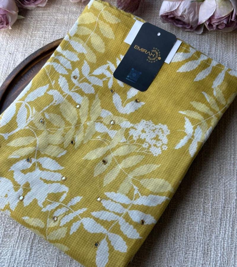  Soft Floral Cotton Suit with Chiffon Dupatta - Charcoal Grey