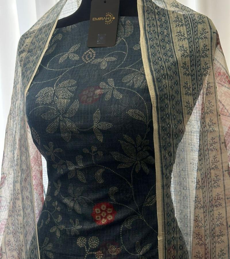  Elegant Printed Kota Doriya Suit - Rose Pink