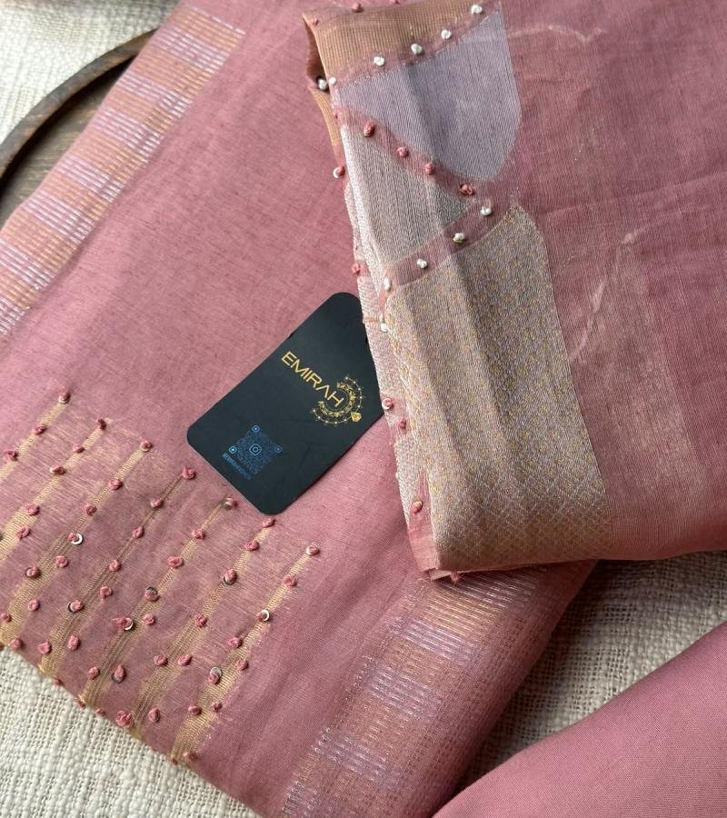 Jamdani Grace Chanderi Suit - Ruby Red