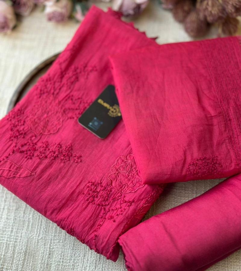 Crimson Grace Mul Chanderi - Ruby Red