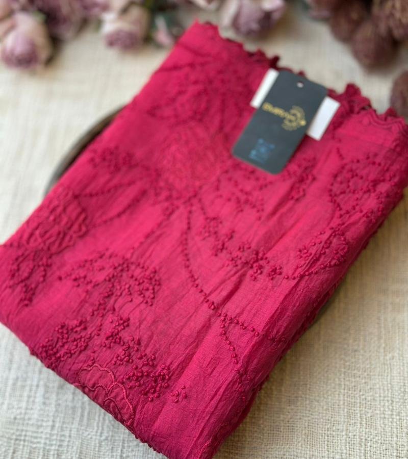 Crimson Grace Mul Chanderi - Ruby Red