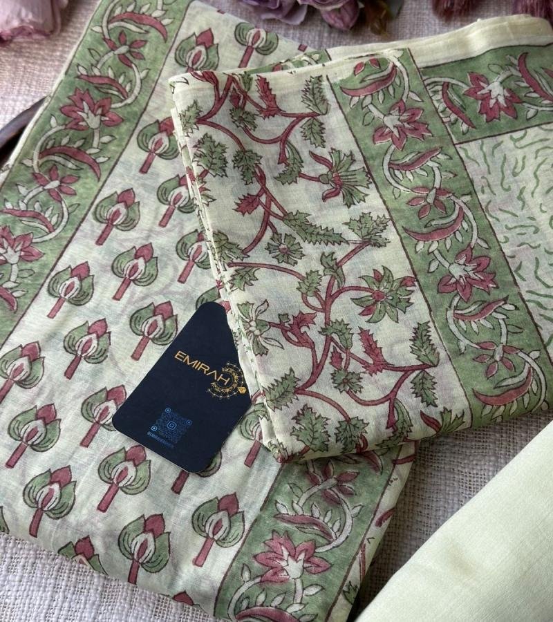 Heritage Bloom Silk Chanderi - Jet Black