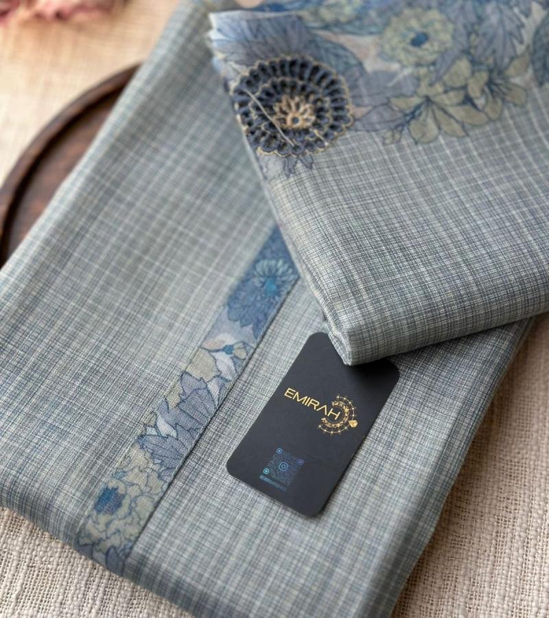  Subtle Bloom Kota Chanderi - Jet Black
