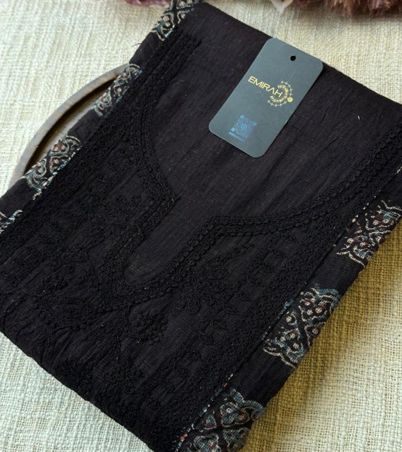 Midnight Grace Cotton Kota Suit Set - Gold