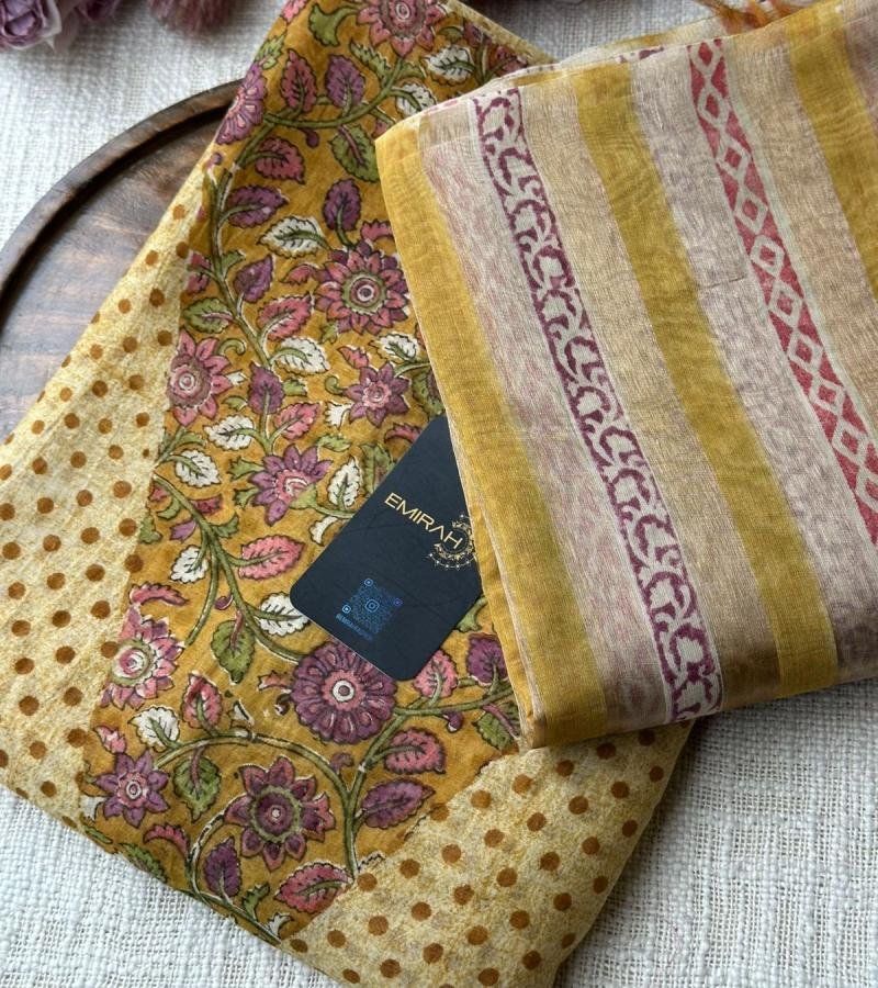 Elegant Floral Chanderi Suit Set - Rose Pink