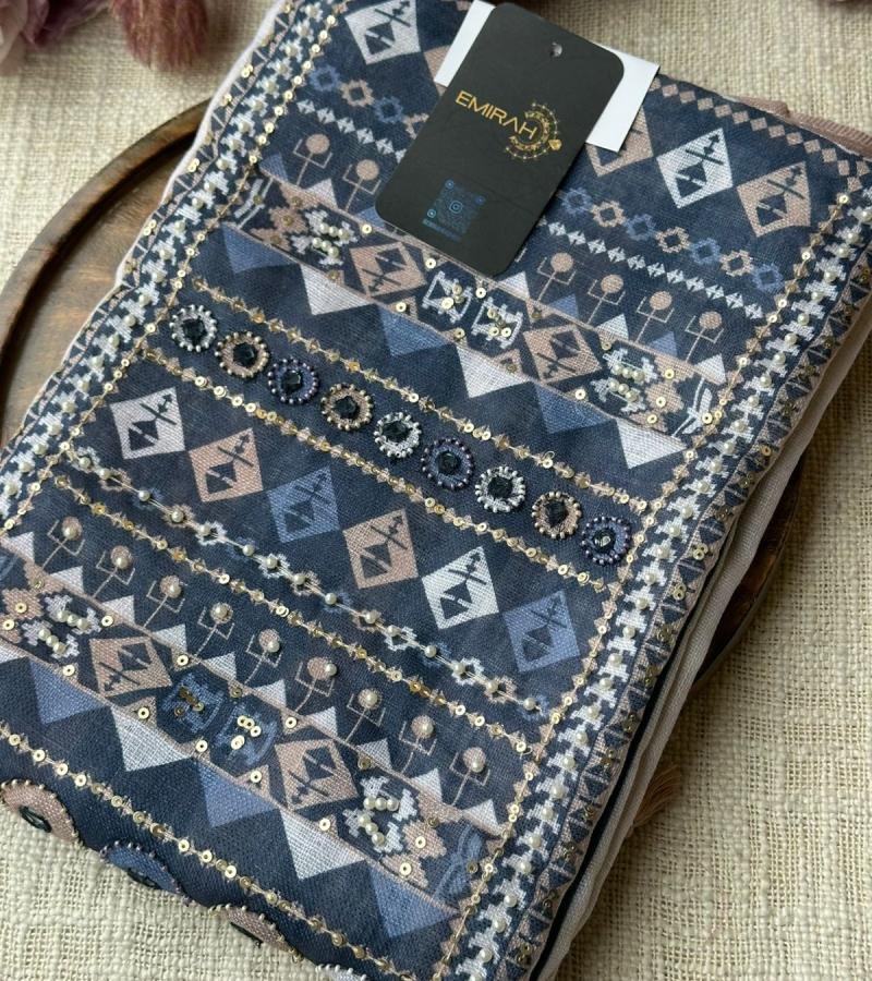 Elegant Semi Linen Designer Suit Set - Ruby Red