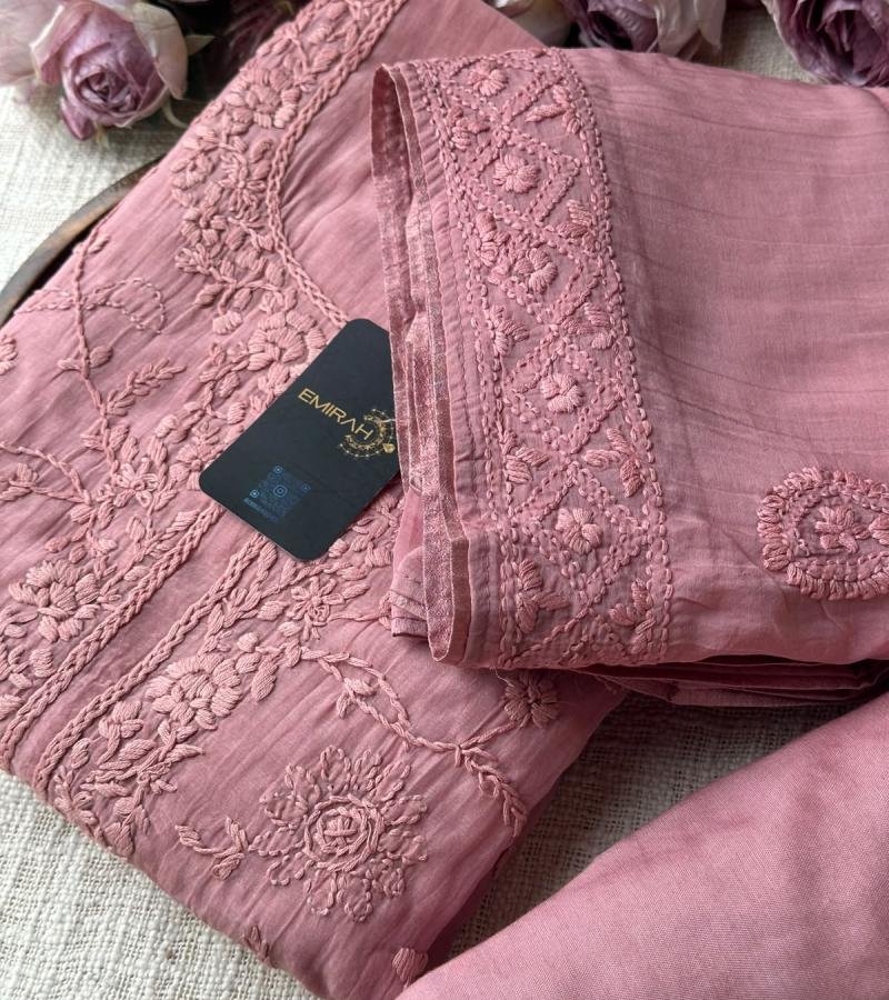 Rosette Grace Mul Chanderi - Rose Pink