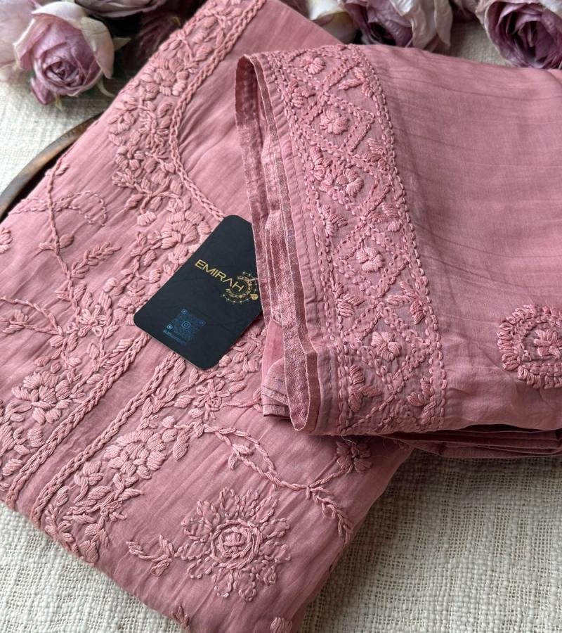 Rosette Grace Mul Chanderi - Rose Pink