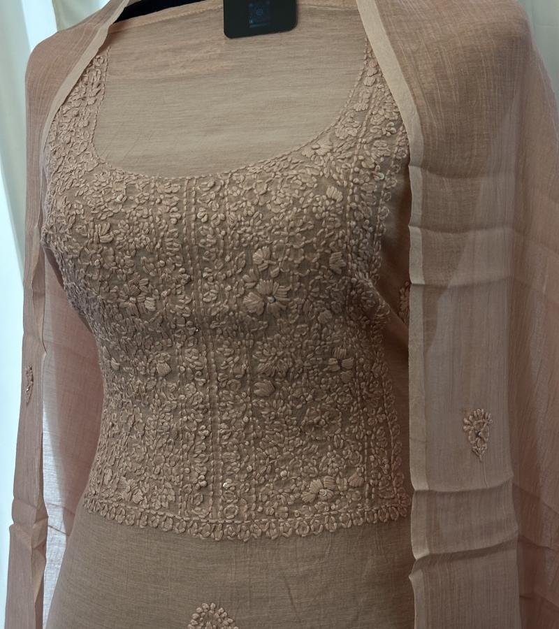 Timeless Mul Chanderi Elegance - Rose Pink