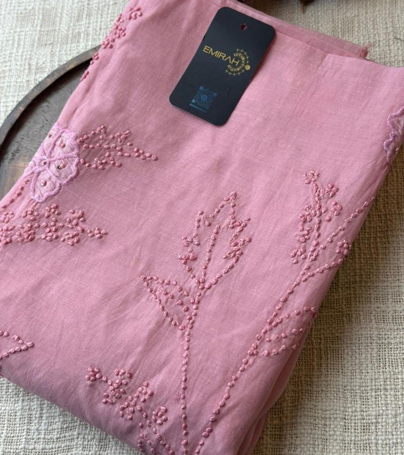 Blush Bloom Mul Chanderi Suit - Rose Pink