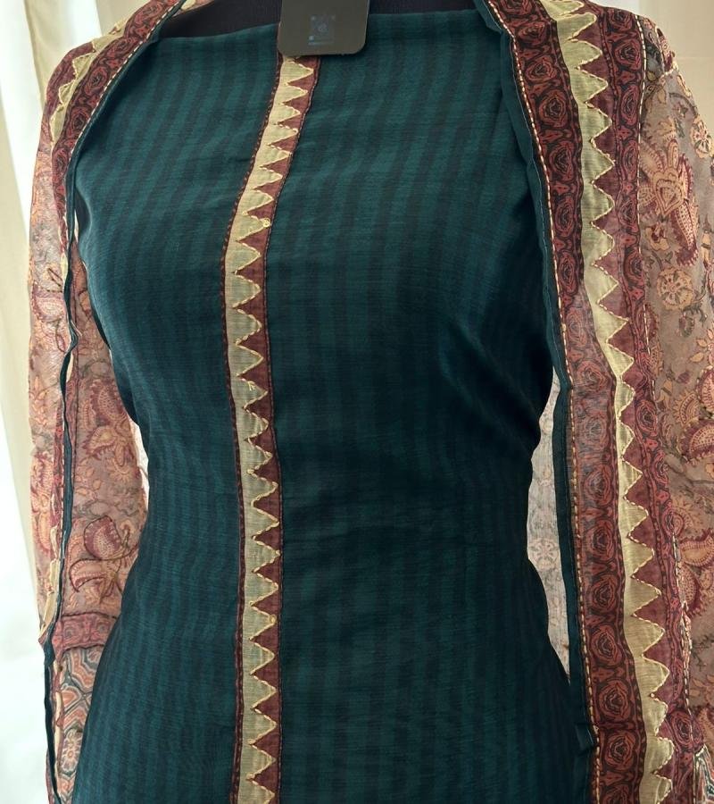 Kota Chanderi Suit – Elegant Handcrafted Ensemble - Royal Blue