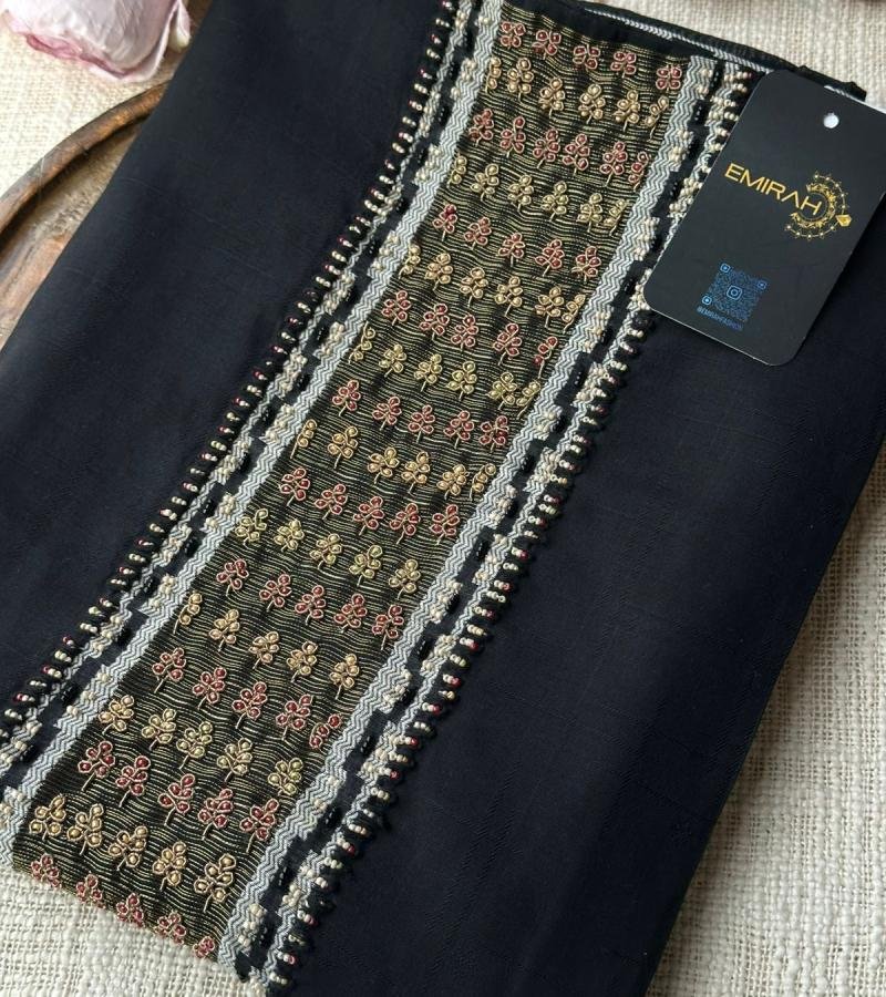 Classic Chanderi Suit - Jet Black