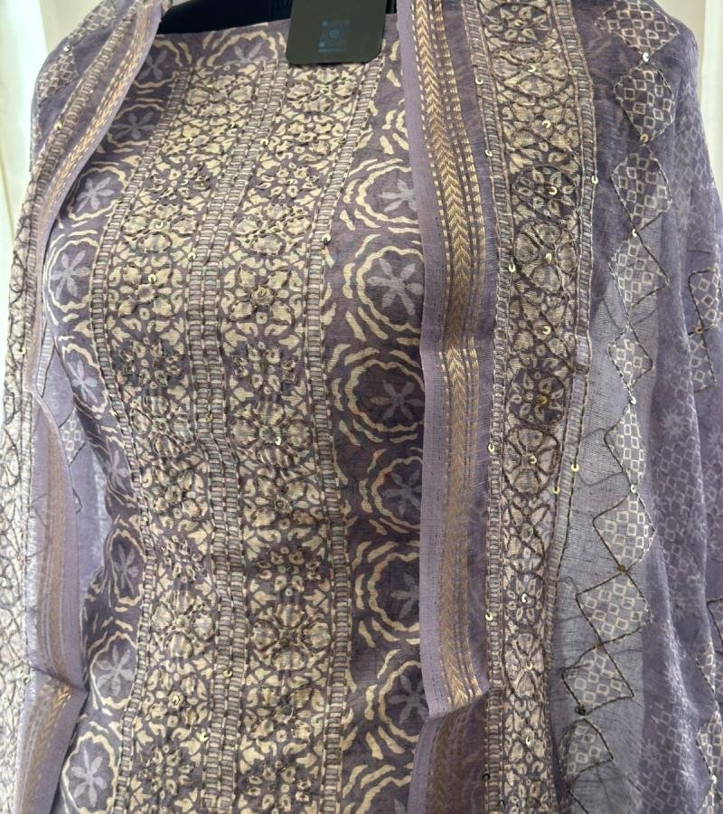 Semi Tussar Suit - Mixed Colors