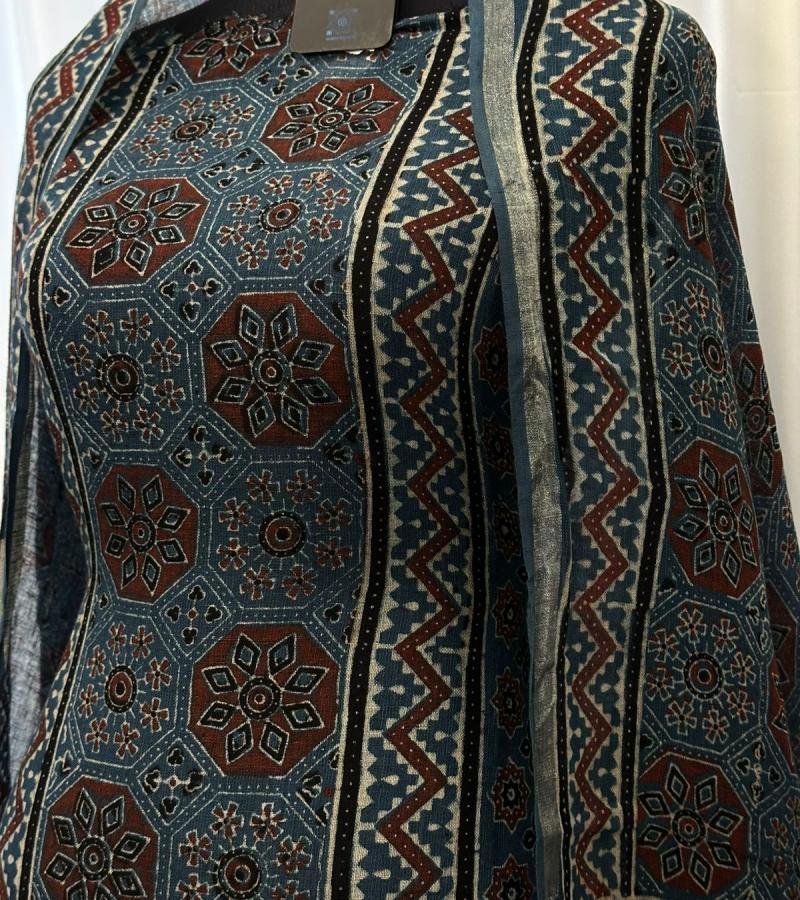Earthy Elegance, Timeless Ajrakh - Royal Blue