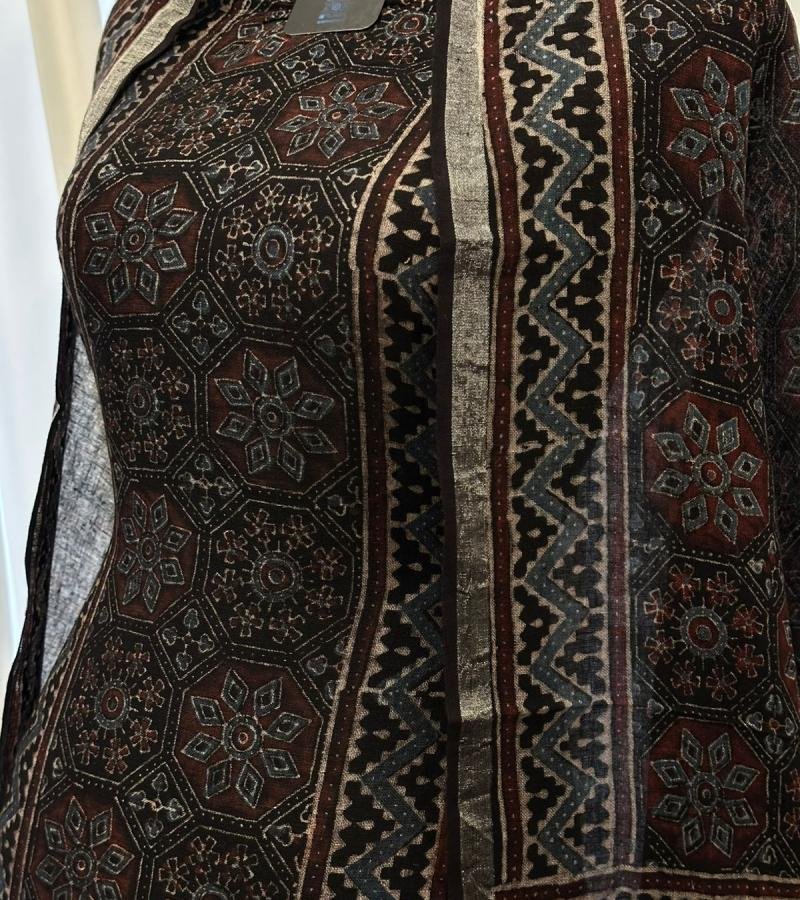 Earthy Elegance, Timeless Ajrakh - Jet Black