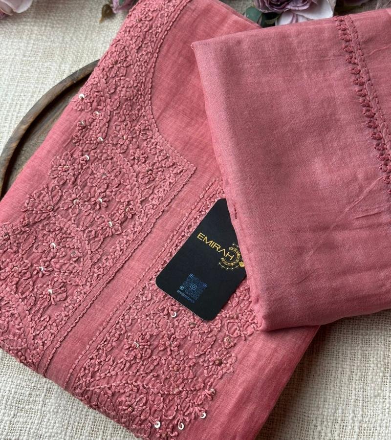Timeless Elegance in Mul Chanderi - Rose Pink