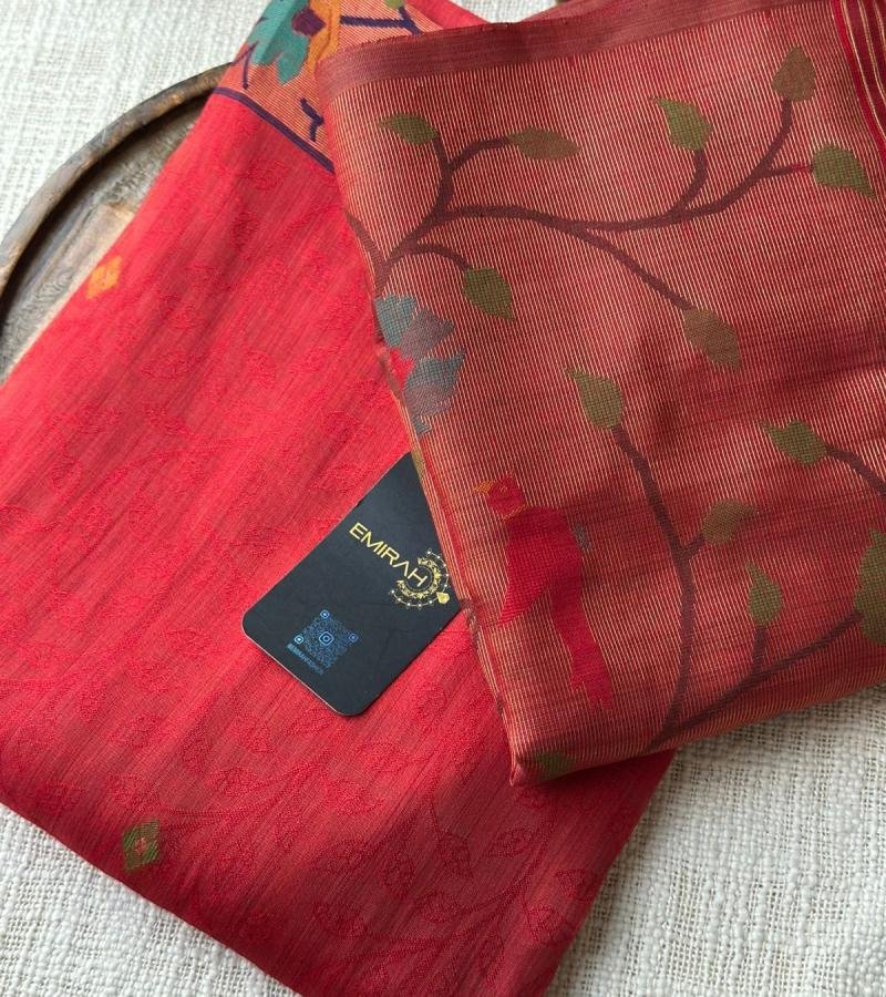 Timeless Grace in Chanderi with Jamdani Weaving - Mixed Colors