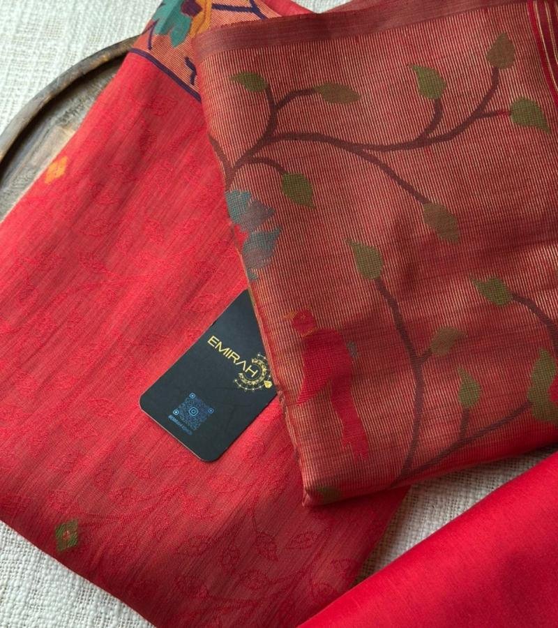 Timeless Grace in Chanderi with Jamdani Weaving - Mixed Colors