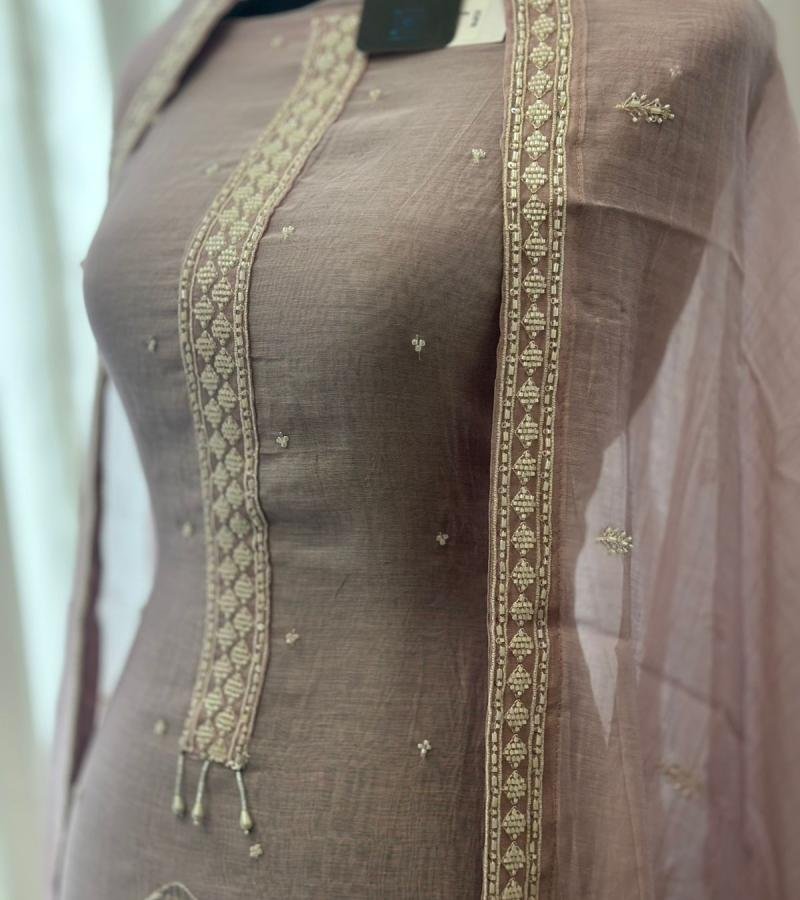 Elegant Mul Chanderi Suit Set - Mixed Colors