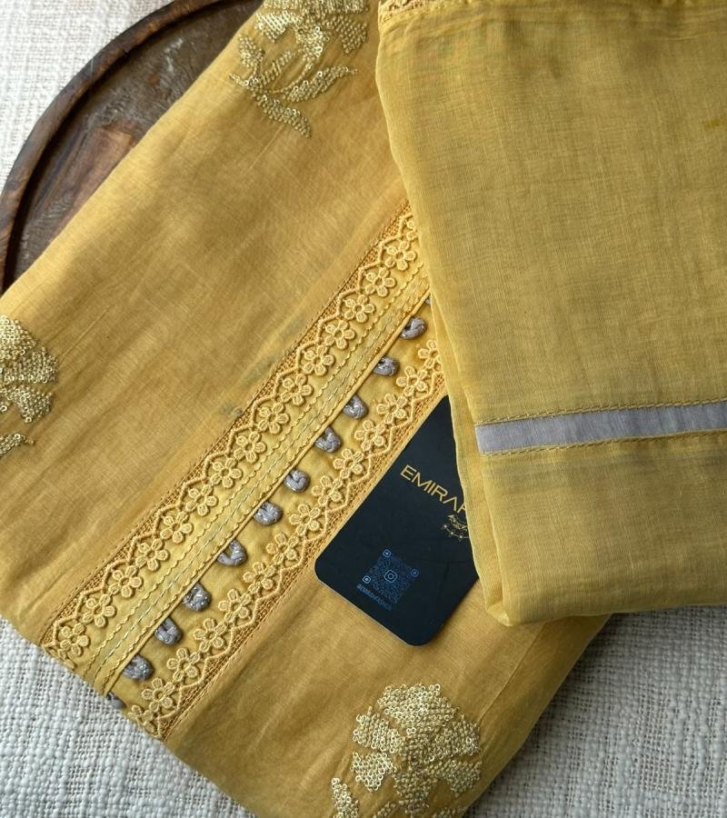 Elegant Mul Chanderi Suit Set with Handcrafted Pintucks & Embroidered Detailing - Mixed Colors